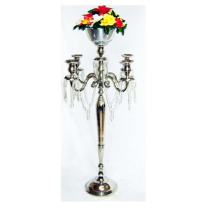Candelabro de Metal con Forma Personalizada, Candelabro para Decoración Interior del Hogar, con Cristales, 5 Brazos - Product Image 1
