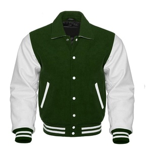 แจ็คเก็ตวาร์ซิตี้ผู้ชายและผู้หญิงสุดเท่ พร้อมปกเสื้อ แขนหนังวัวแท้ และตัวเสื้อทำจากผ้าขนสัตว์  ไซส์พลัส แจ็คเก็ตเบสบอล - Product Image 5