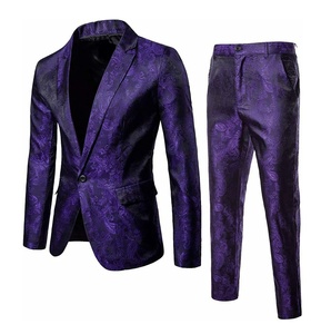 Costume de bureau bleu sarcelle pour homme, coupe ajustée, simple boutonnage, col à revers, mélange polyester-laine, tenue formelle pour le bureau et les mariages - Product Image 3