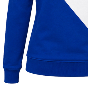 เสื้อฮู้ดซิปยาวสีขาวน้ำเงินกรมท่าแบบสั่งทำสำหรับผู้หญิง  ลายเส้นไขว้ 2 เส้น  แขนยาว  แบบมีฮู้ด  สไตล์ลำลองสำหรับชมรมกีฬา - Product Image 4