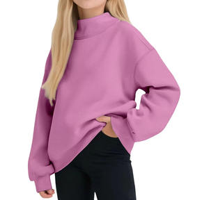Custom Women <b>Mock</b> <b>Neck</b> Sweatshirt Oversized Pullover Fleece Casual Long Sleeve Streetwear <b>Top</b> - Product Image 3
