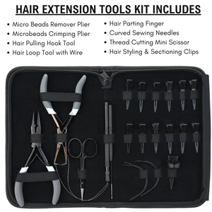 MIANBRO ENTERPRISES Hair Extension Micro <b>Bead</b> Tool <b>Kit</b> Pliers Needles Hook Loop Scissors Professional Salon Hair Tools - Product Image 3