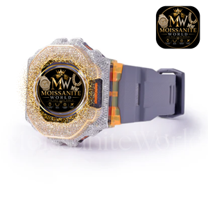 Montre Moissanite World Iced Out Luxury 40mm Octagon entièrement sertie de moissanite, bracelet en silicone, unisexe - Product Image 3