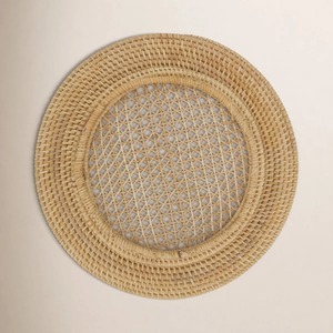 Round Bamboo <b>Decorative</b> <b>Plate</b> Handmade Bohemian Style Woven Design - Product Image 1