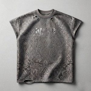 T-shirt de sport surdimensionné pour homme à faible MOQ, impression sérigraphique personnalisée du logo, 100 % coton respirant, séchage rapide, meilleur prix - Product Image 4