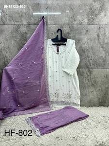 Collection de Plazzo-Suit-Dupatta prêts-à-porter brodés, de haute qualité et croquants, pour exportateur indien, vente en gros - Product Image 5