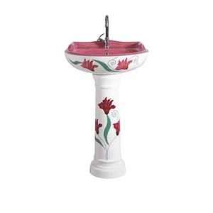 Suministro directo de fábrica Uso comercial Material de cerámica blanca Baños de lujo Artículos sanitarios Lavabo Pedestal para la venta - Product Image 1