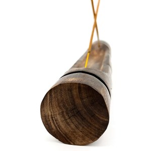 Support à bâtonnets d'encens en bois massif fait main, double plateau en bambou pour cendres, décoration zen pour la méditation, la maison et les cadeaux - Product Image 4
