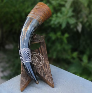 Jarra Vikinga Rústica Tallada a Mano de Cuerno Natural, Ecológica, Decorativa, con Asa, para Regalo, Bar, Fiesta, Cuerno de Búfalo, Artesanía - Product Image 3