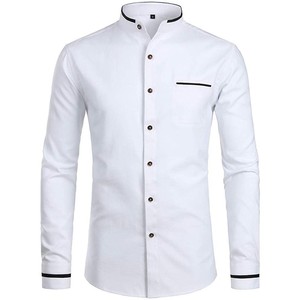 Chemise habillée blanche pour homme, coupe ajustée, manches longues, boutonnée, formelle, décontractée, pour le bureau, mariage, fête, classique, élégante - Product Image 1