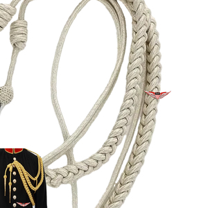 Silver Uniform Aiguillette Epaulettes Uniform Shoulder <b>Cord</b> Aiguillette Uniform Shoulder <b>Cord</b> Metallic Silver Tip - Product Image 2