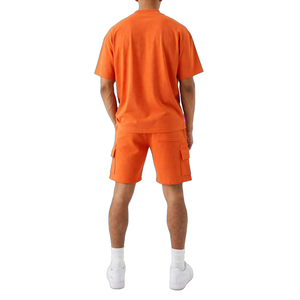 SPINE CRAFT Ensemble deux pièces streetwear décontracté pour homme en tissu éponge écologique haut de gamme, t-shirt à col rond ample pour jeune homme - Product Image 3