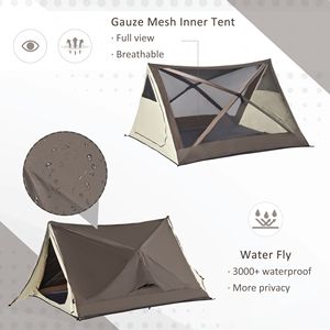 Tente de camping automatique pour 2-3 personnes avec fenêtres de ventilation, matériau Oxford, imperméable et facile à installer, sac de transport inclus - Product Image 6