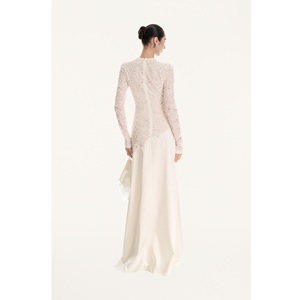 Robes élégantes pour femmes, robe longue ODM, col en V, manches courtes, longueur au sol, coupe trapèze, robe de soirée élégante - Product Image 1