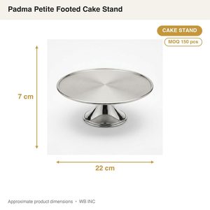ขาตั้งเค้ก SS304 Petite Padma ขนาด 22 ซม. ฐานกระจกเงาแบบซาติน ขอบประดับลูกปัด ทำด้วยมือ ถาดใส่ขนมหวาน สำหรับใช้ในบ้านและโรงแรม - Product Image 4