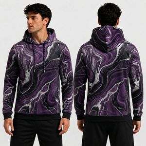 Sudadera con Capucha Estampada con Geometría Sagrada en Azul Bronce, Sudadera Premium Transpirable de Forro Polar, Sudadera de Manga Larga para Entrenamiento de Larga Duración - Product Image 4