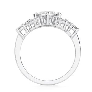 RITZIN Princess Cut Lab Grown Diamond Cluster Cute Style Anniversary <b>Ring</b> for Women - Product Image 4