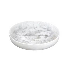 Meilleurs plateaux de service en résine faits à la main, excellente qualité, résine, couleur blanche, texture marbrée, assiettes de service alimentaires de couleur personnalisée - Product Image 2