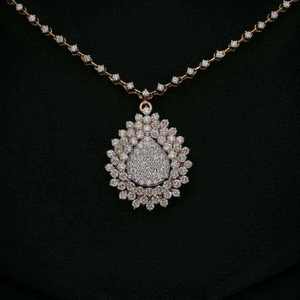 Collier interchangeable en or jaune 14 carats avec diamant de laboratoire détachable, certifié IGI, taille brillant, bijoux fins tendance pour femmes - Product Image 1
