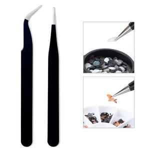 Pinzas de Precisión para Pestañas de Acero Inoxidable de 11.1 cm con Punta Suave, Herramientas de Maquillaje - Product Image 4