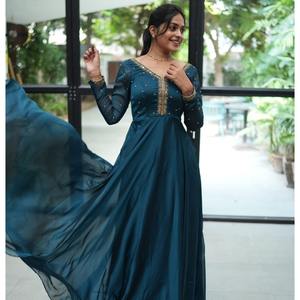 Rangoli ผ้าไหมมือเย็บปักถักร้อยกับ dupatta rama - Product Image 1