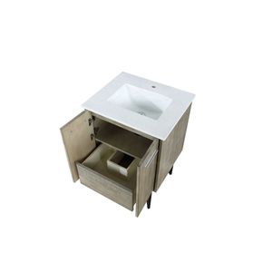<b>Rustic</b> Acacia Bath <b>Vanity</b> 24 In. W X 20 In. D Featuring White Quartz Top - Product Image 5