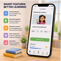 Plataforma Moderna de Aprendizaje de Idiomas con IA, Entrenamiento Lingüístico en Tiempo Real, Desarrollo de Fluencia, Versión Multi-idioma en Internet