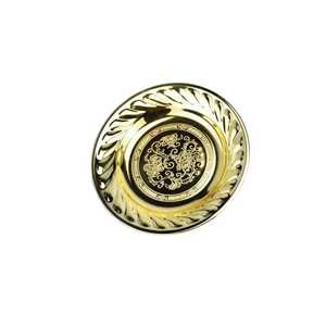 Luxury Gold Serving Plate Round Engraved Floral Pattern Metal Nut Dish <b>Small</b> Golden Appetizer Tray Polished Tableware Platter - Product Image 1