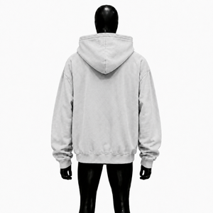 Sweat à capuche oversize argenté pour homme, style streetwear, avec coutures incurvées, épaules tombantes, décontracté et tendance - Product Image 2