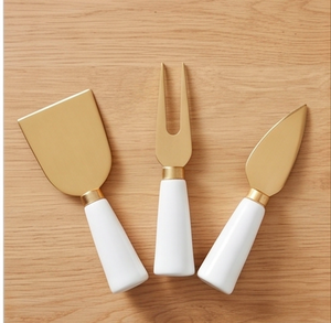 Elegant Cheese Tool <b>Set</b> With <b>Ceramic</b> Handles Stainless Steel Blade 3 Piece Dishwasher Safe For Kitchen Utensils Use - Product Image 3