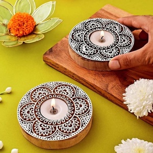 Traditional Wooden Mandala <b>Tealight</b> <b>Holder</b> with Fine Cutwork Design Candle Accessory for Home and Meditation Corner - Product Image 4