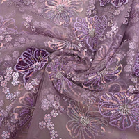 Tissu brodé perlé pour robes de mariée, dentelle perlée en maille, textile sur mesure pour la mode, fournitures pour boutiques et importateurs, commerce mondial