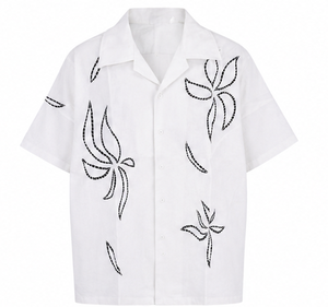 Chemise décontractée à manches courtes pour homme, col rabattu, chemises d'été - Product Image 1