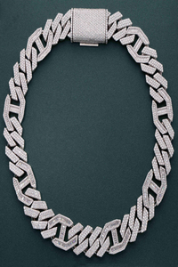 Chaîne de collier cubaine glacée en argent sterling 925 de 20 mm, bijoux hip-hop, moissanite, rappeur, bling, 18 pouces, rhodium/or/argent - Product Image 2