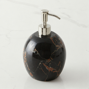 Distributeur de savon en marbre noir de luxe avec pompe en métal, flacon de lotion pour accessoires de salle de bain d'hôtel cinq étoiles à prix raisonnable - Product Image 1