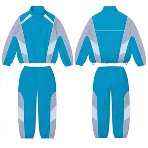 Customized Unisex Nylon Windbreaker Tracksuit Vintage Outdoor Camping Zip Up <b>Jacket</b> 2 Piece Set - Product Image 3