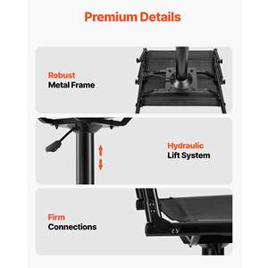 Chaise de chasse et de pêche robuste en acier, pivotante à 360° silencieuse, tabouret de sol léger avec accoudoirs rembourrés, capacité de 300 lb - Product Image 4