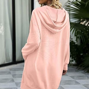 Sudadera con Capucha de Manga Larga para Mujer, Material de Algodón Suave, Estilo Holgado Informal, Sudadera Cálida para Invierno - Product Image 5