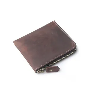 Exclusive Fashion Wallet Card Slots And Coin Pocket Card Wallet Genuine Leather Bifold Zipper Closure <b>Men</b> Leather Purse Wallets - Product Image 3