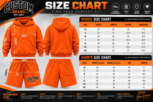 Custom Brand <b>Men's</b> <b>Hoodie</b> <b>Shorts</b> <b>Set</b> Orange Cotton Fleece Casual Wear Autumn Sweatshirt Outfit Printed Logo Front <b>short</b> <b>set</b> - Product Image 4