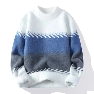 เสื้อสเวตเตอร์ถักไหมพรมแขนยาวแบบกำหนดเองสำหรับฤดูหนาวปี 2026 ผลิตจากผ้าฝ้าย 100% ขายส่ง ป้องกันการยับ รูปแบบคอกลม สำหรับทั้งชายและหญิง ในราคาขายส่ง - Product Image 3