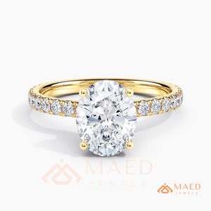 Gold Oval Cut <b>Solitaire</b> <b>Ring</b> for Women Luxury Engagement Style Sparkling Jewelry Gift Design - Product Image 5