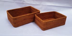 ชุดถาดหวาย2ถาดสานด้วยมือเป็นมิตรต่อสิ่งแวดล้อม,สำหรับเก็บและจัดระเบียบและห้องครัวจากเวียดนาม - Product Image 6