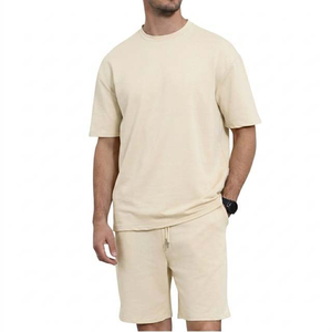 Ensemble T-shirt et short pour homme de haute qualité avec logo personnalisé, vêtements de sport d'été en coton, streetwear personnalisé, ensembles courts pour homme - Product Image 3