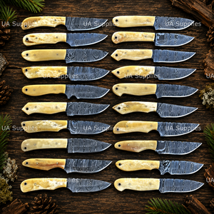 มีดล่าสัตว์เหล็กดามัสกัสพรีเมียม ด้ามไม้สั่งทำพิเศษ ใบมีดแบบ Fixed Blade ปลายแหลม ความหนา 0.5 มม. สำหรับตั้งแคมป์ เอาตัวรอด และบุชคราฟท์ - Product Image 3