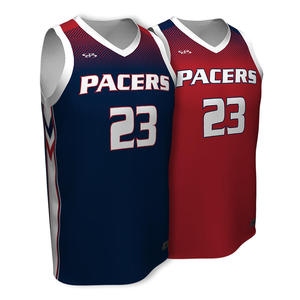 Maillot de basketball personnalisé avec logo pour homme, sans manches, col en V, impression sublimée 23, respirant, 100 % polyester, grande taille, débardeur - Product Image 1