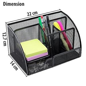Metal Desk Organizer with Drawer Storage <b>Bin</b> for Office Supplies Square Shape Mesh Design Tabletop Use - Product Image 2