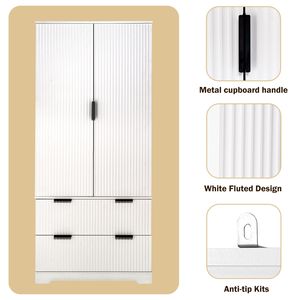 Organizzatore Moderno Scanalato da 72 Pollici con 2 Grandi Cassetti e Portaspezie a 8 Ante per Cucina, Dispensa e Bagno - Product Image 6