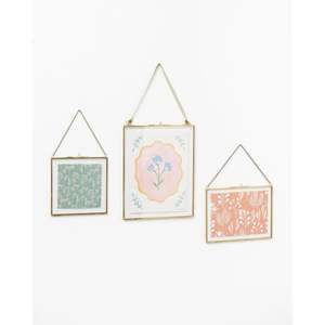 Cadre photo suspendu en laiton doré style nordique, double face, pour herbarium et fleurs pressées - Product Image 2