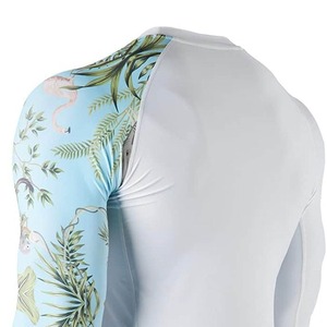 Camiseta de Manga Larga para Hombre, Blanca con Estampado Tropical, Protección Anti-UV, Manga Completa, Poliéster, para Jiu Jitsu - Product Image 6